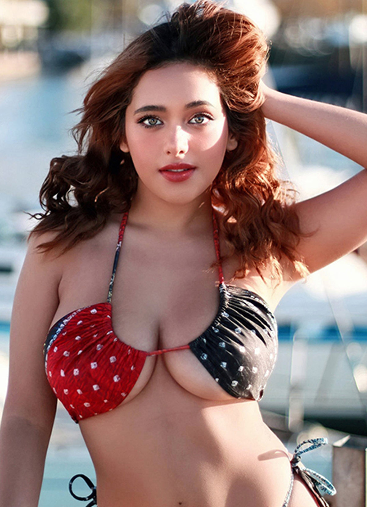 Bikini Top Halter Blue & Red - Earth